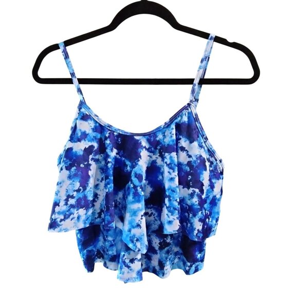Adisputent 2-Piece Tankini Swimsuit Ruffled Top High-Waisted Bottom Size XL - Picture 2 of 9